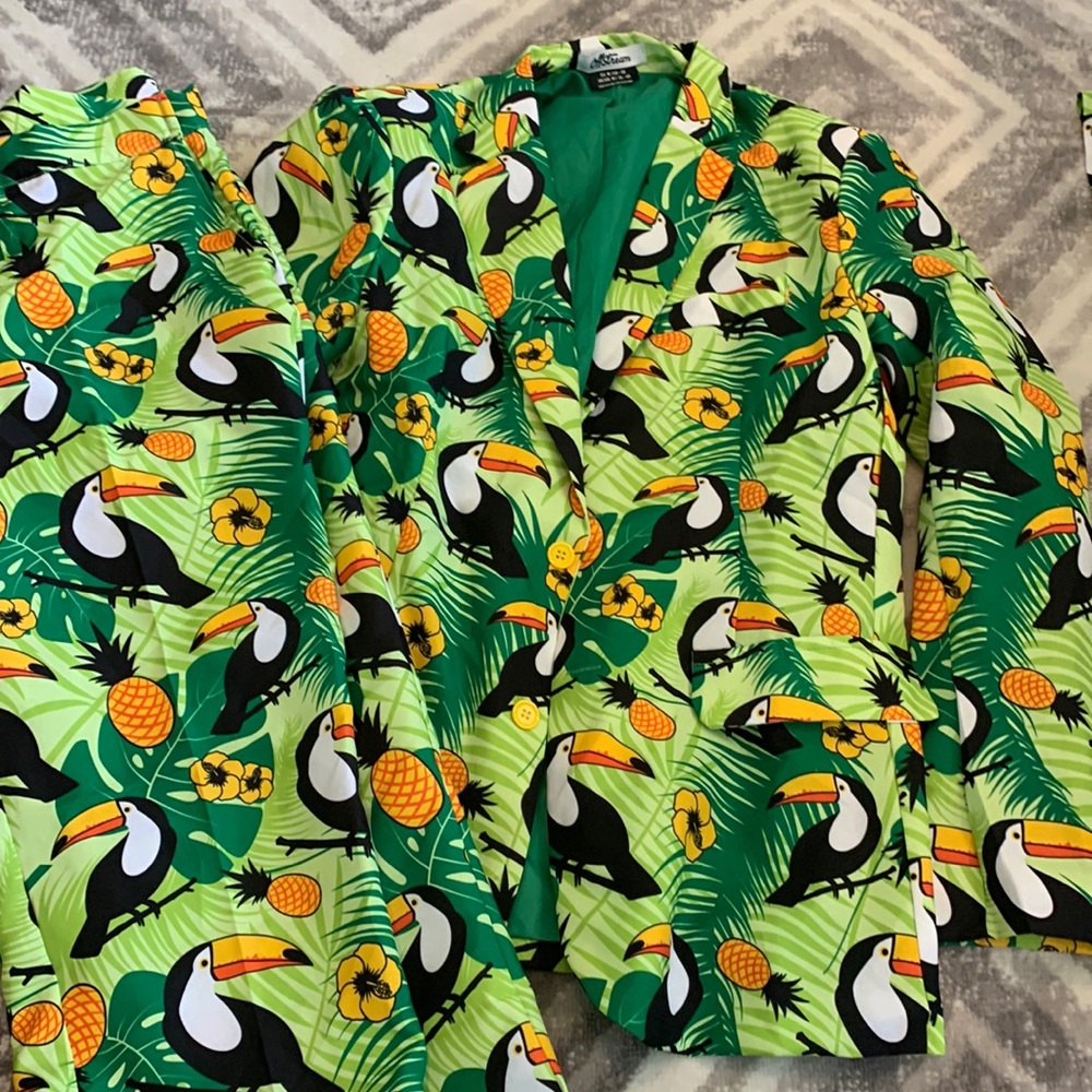 toucan full suit jacket pants tie 38/40